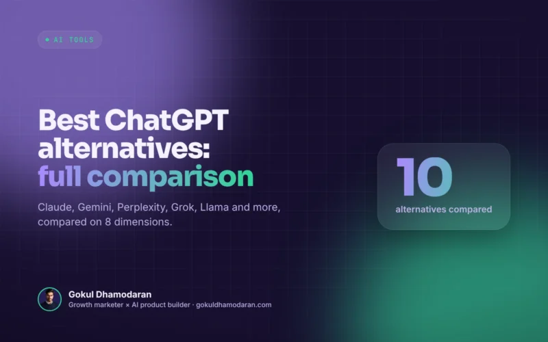 Best ChatGPT Alternatives: Full Comparison, 10 alternatives compared, by Gokul Dhamodaran