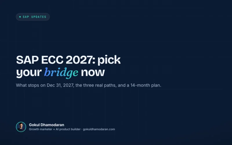 Cover: SAP ECC 2027, pick your bridge now, with a four-step plan: inventory, decide, contract, execute